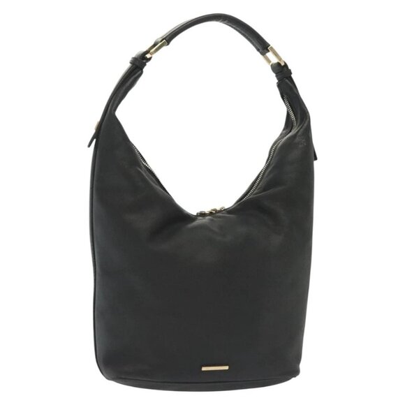 GUCCI Shoulder Bag Leather Black Gold 73885 Auth SW1477 - Picture 1 of 16
